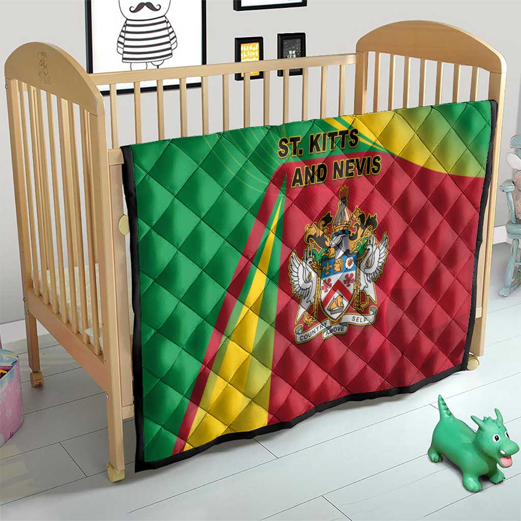 Saint Kitts and Nevis Quilt Coat Of Arms Sporty Style