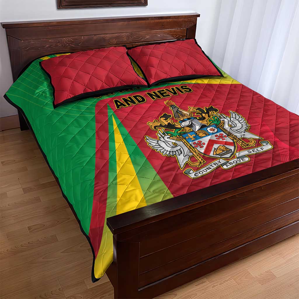Saint Kitts and Nevis Quilt Bed Set Coat Of Arms Sporty Style