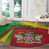 Saint Kitts and Nevis Round Carpet Coat Of Arms Sporty Style