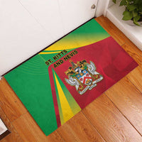 Saint Kitts and Nevis Rubber Doormat Coat Of Arms Sporty Style