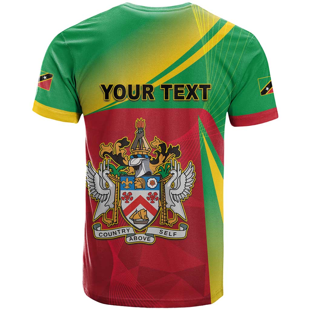 Personalized Saint Kitts and Nevis T Shirt Coat Of Arms Sporty Style