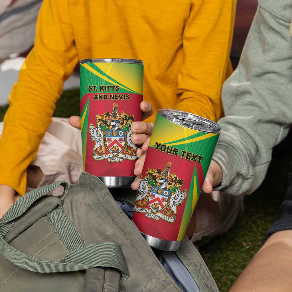 Personalized Saint Kitts and Nevis Tumbler Cup Coat Of Arms Sporty Style