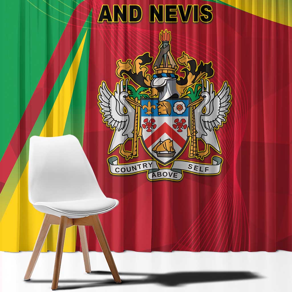 Saint Kitts and Nevis Window Curtain Coat Of Arms Sporty Style