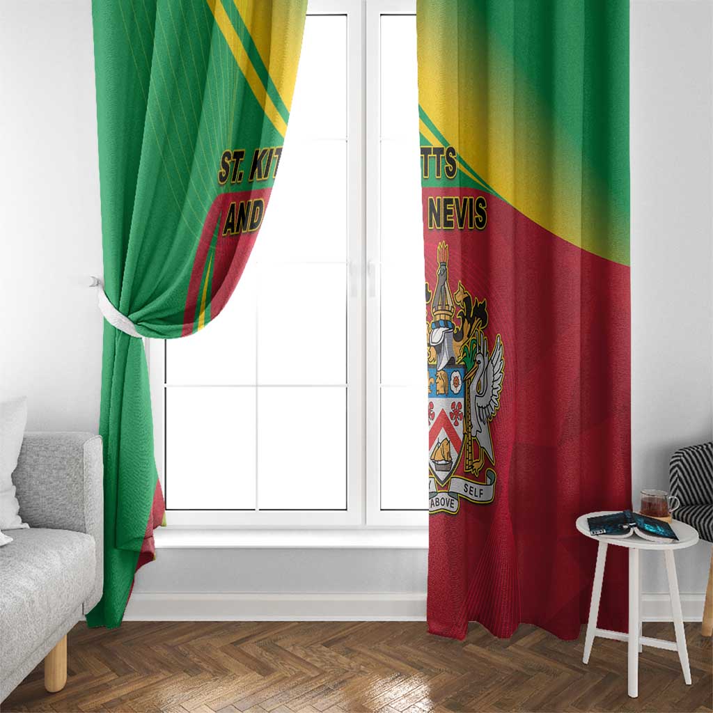 Saint Kitts and Nevis Window Curtain Coat Of Arms Sporty Style
