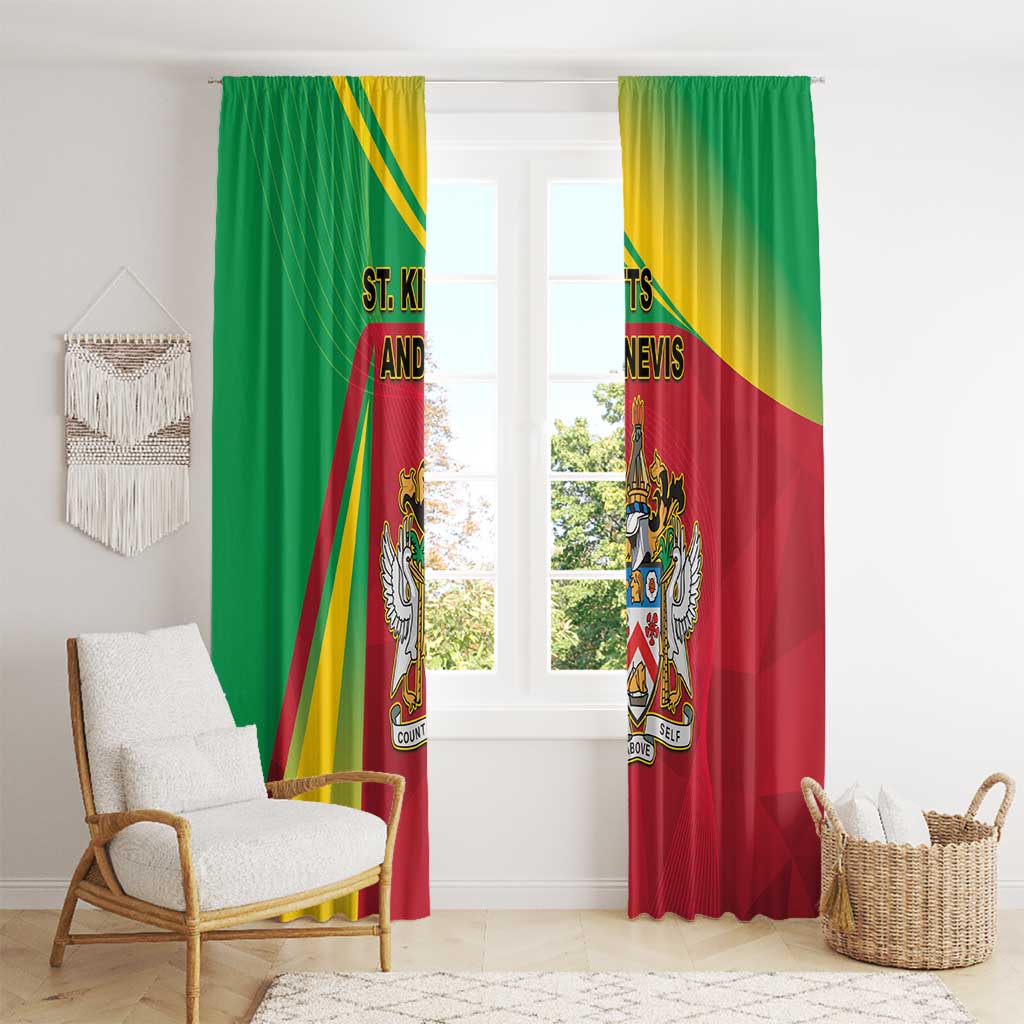 Saint Kitts and Nevis Window Curtain Coat Of Arms Sporty Style