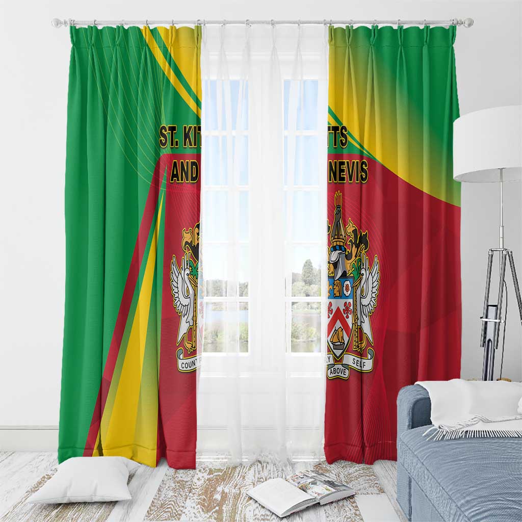 Saint Kitts and Nevis Window Curtain Coat Of Arms Sporty Style