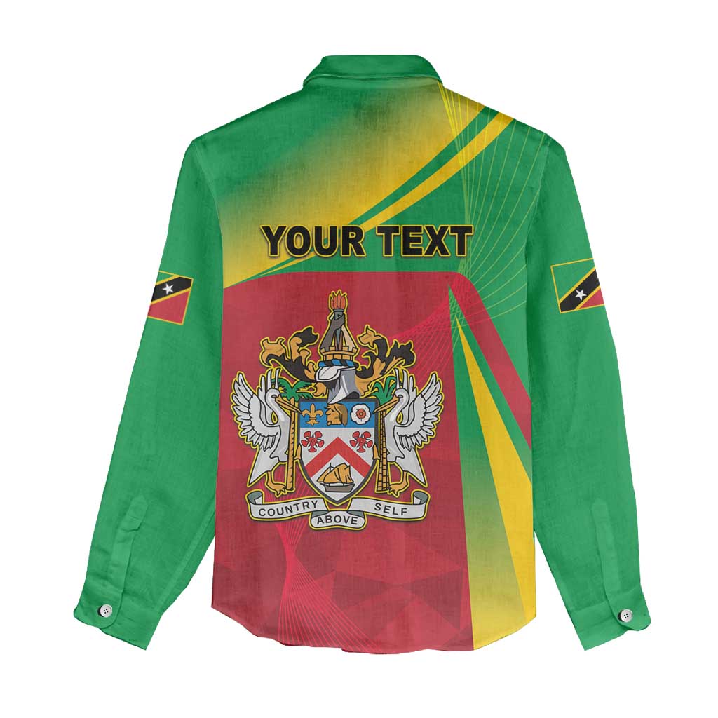 Personalized Saint Kitts and Nevis Women Casual Shirt Coat Of Arms Sporty Style