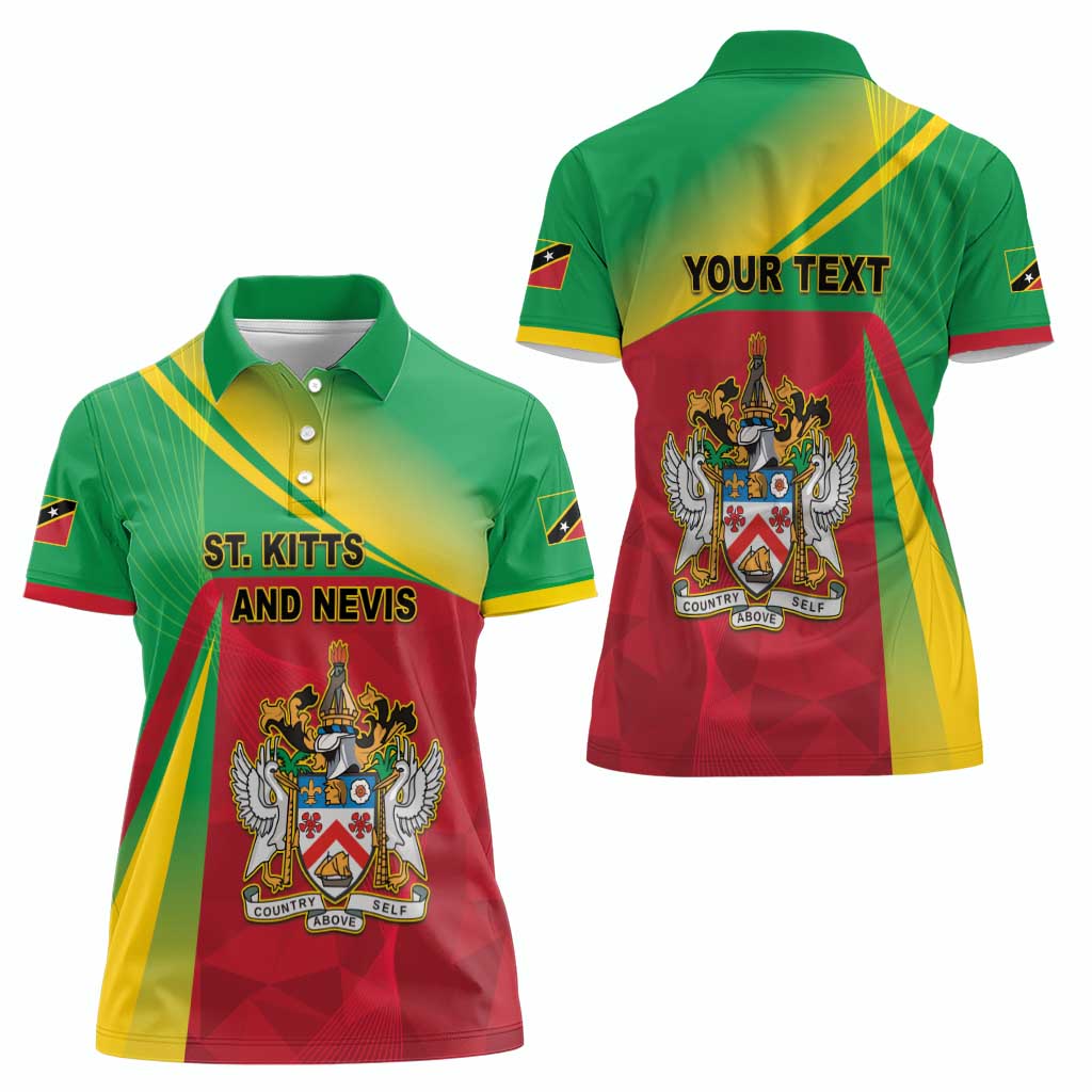 Personalized Saint Kitts and Nevis Women Polo Shirt Coat Of Arms Sporty Style