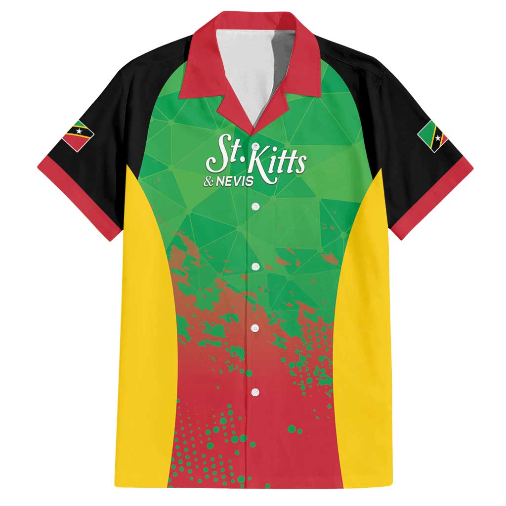 Custom Saint Kitts and Nevis Cricket Family Matching Long Sleeve Bodycon Dress and Hawaiian Shirt Simple Style