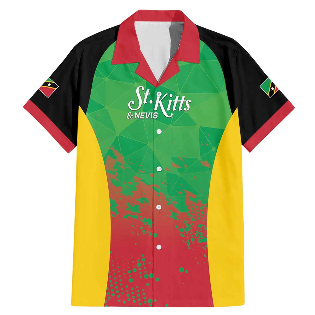 Custom Saint Kitts and Nevis Cricket Family Matching Mermaid Dress and Hawaiian Shirt Simple Style