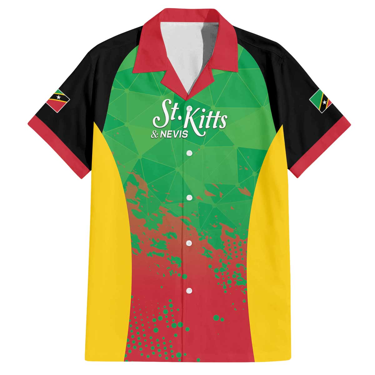 Custom Saint Kitts and Nevis Cricket Family Matching Off The Shoulder Long Sleeve Dress and Hawaiian Shirt Simple Style