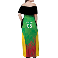 Custom Saint Kitts and Nevis Cricket Off Shoulder Maxi Dress Simple Style