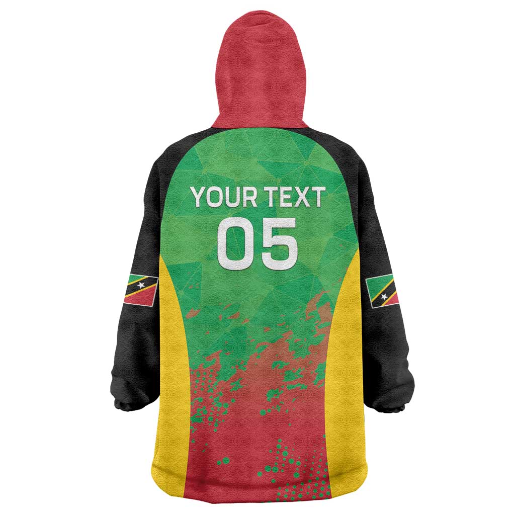 Custom Saint Kitts and Nevis Cricket Wearable Blanket Hoodie Simple Style