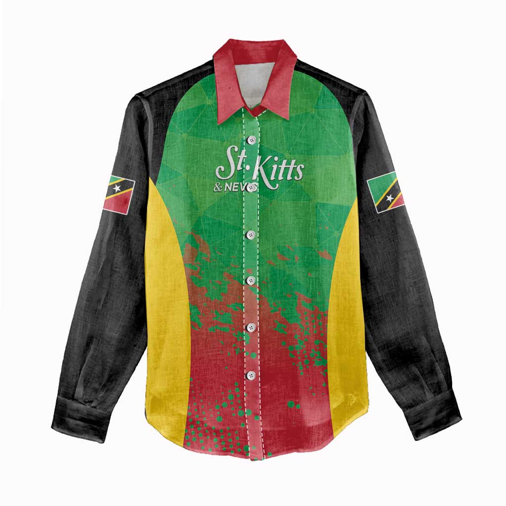 Custom Saint Kitts and Nevis Cricket Women Casual Shirt Simple Style