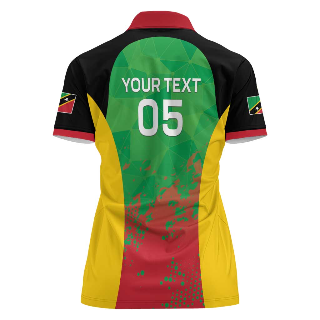 Custom Saint Kitts and Nevis Cricket Women Polo Shirt Simple Style