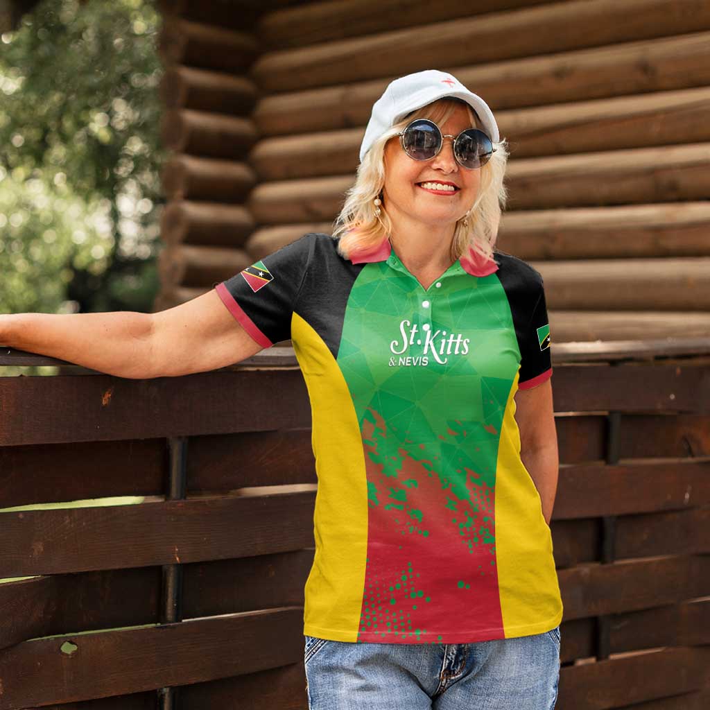 Custom Saint Kitts and Nevis Cricket Women Polo Shirt Simple Style