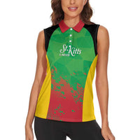 Custom Saint Kitts and Nevis Cricket Women Sleeveless Polo Shirt Simple Style