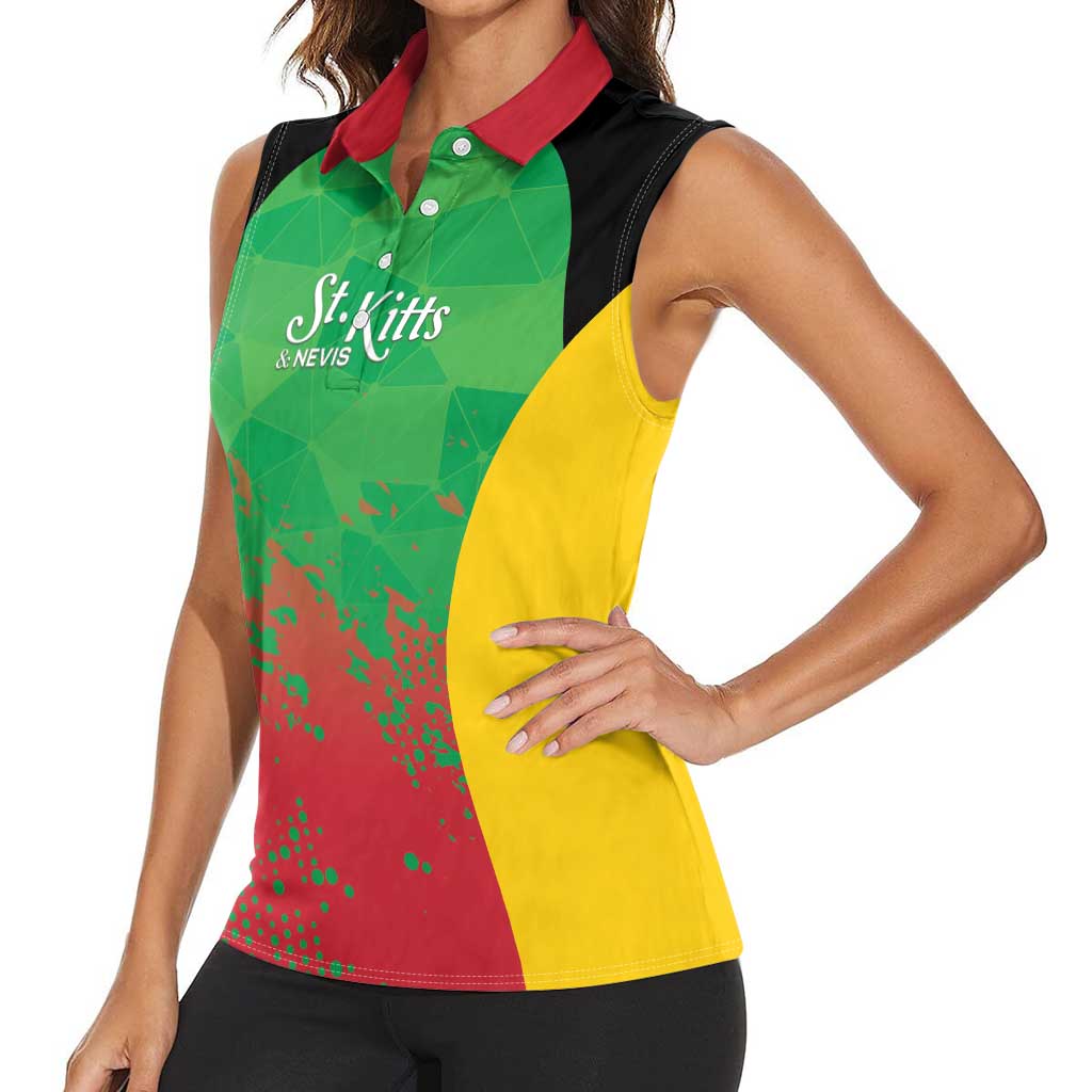 Custom Saint Kitts and Nevis Cricket Women Sleeveless Polo Shirt Simple Style