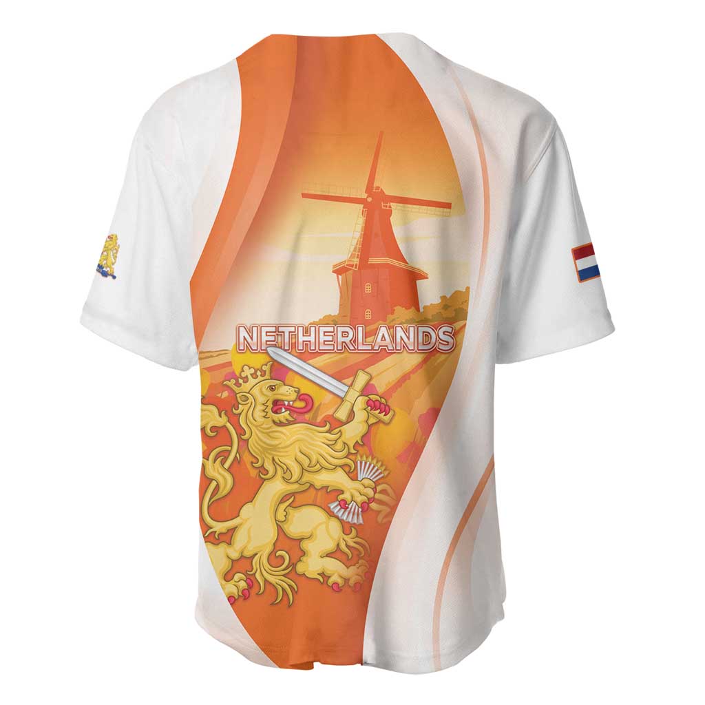 Netherlands Koninginnedag Baseball Jersey Nederland Windmill Lion Heritage