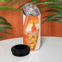 Netherlands Koninginnedag 4 in 1 Can Cooler Tumbler Nederland Windmill Lion Heritage