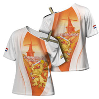 Netherlands Koninginnedag Cross Shoulder Shirt Nederland Windmill Lion Heritage