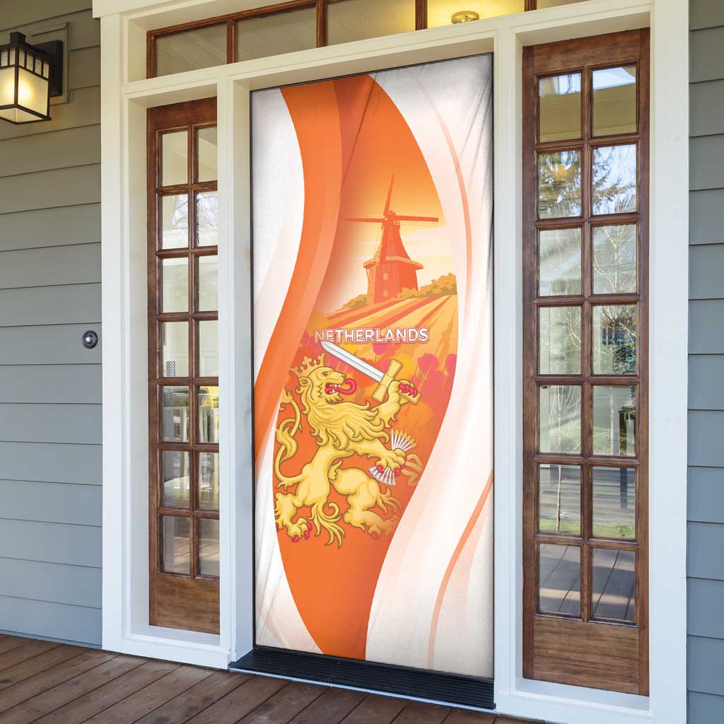 Netherlands Koninginnedag Door Cover Nederland Windmill Lion Heritage