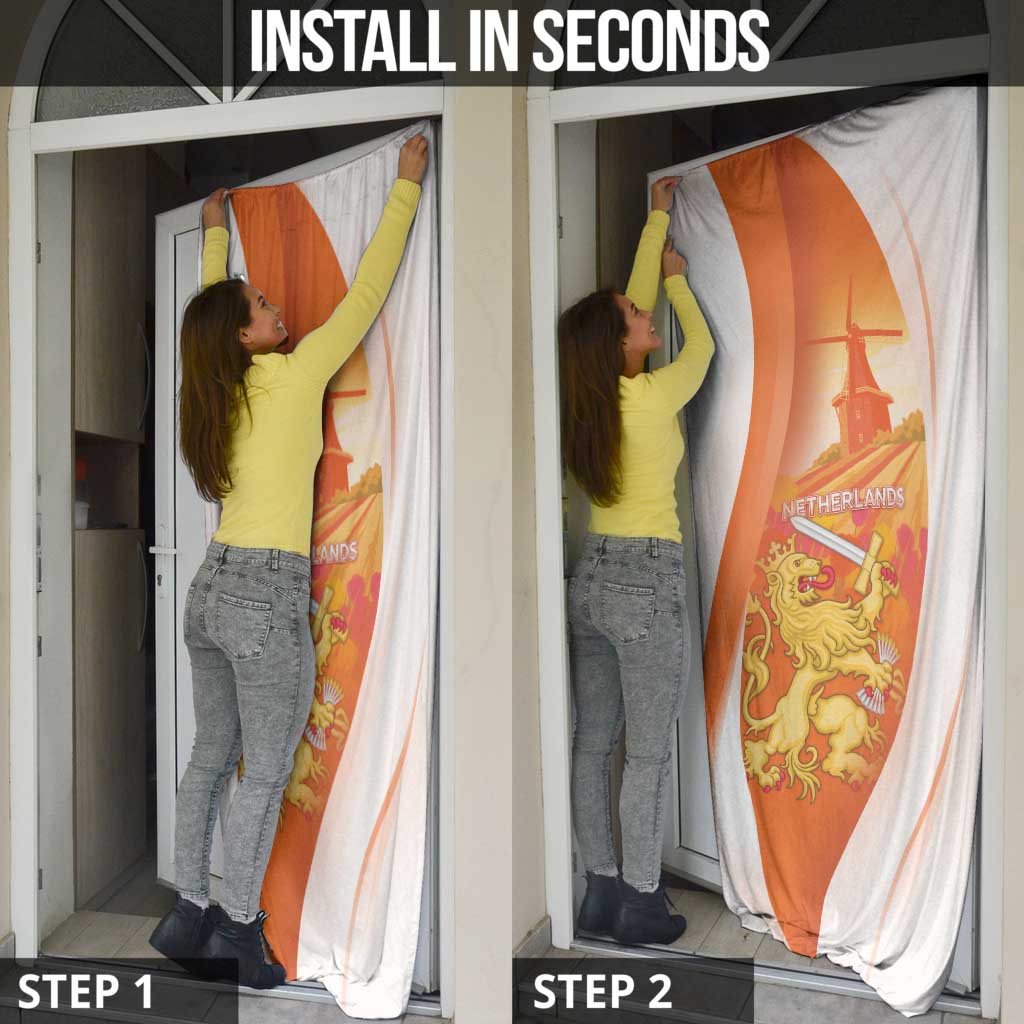Netherlands Koninginnedag Door Cover Nederland Windmill Lion Heritage