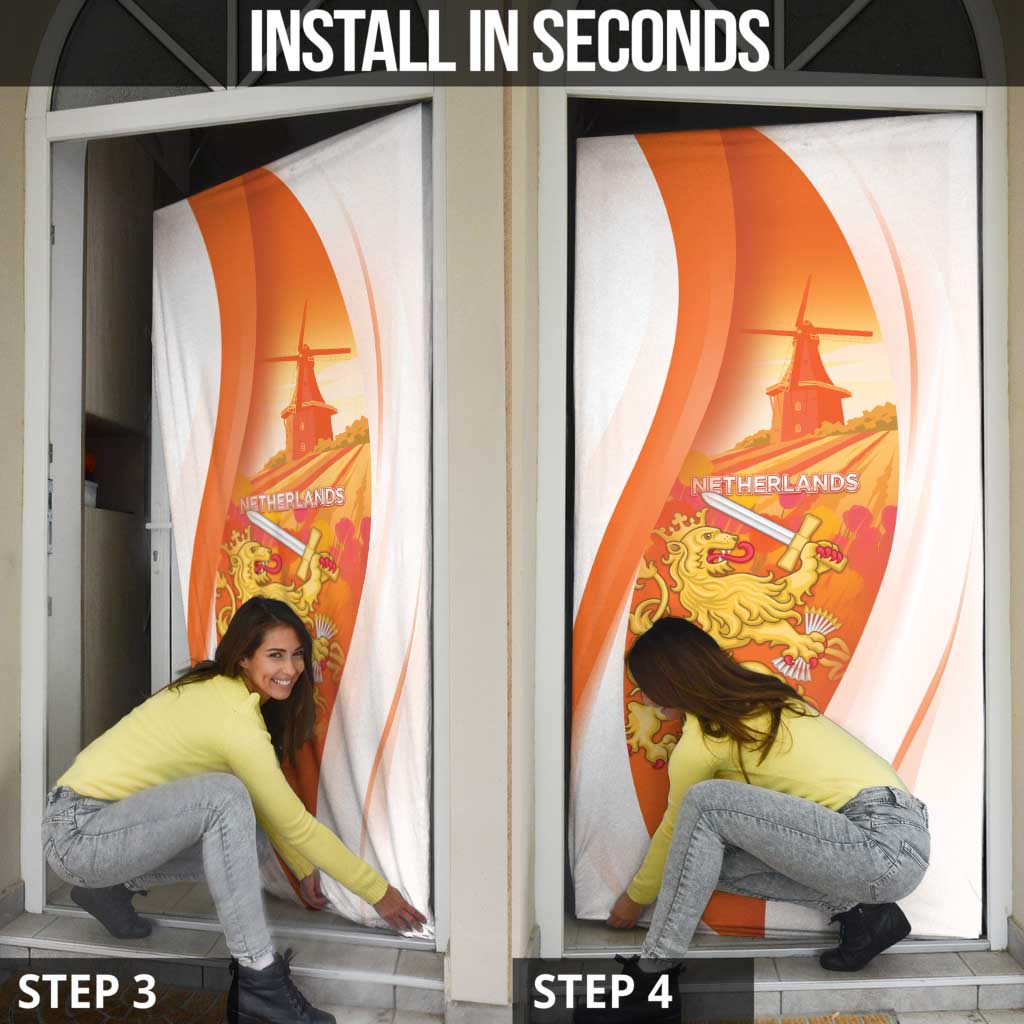 Netherlands Koninginnedag Door Cover Nederland Windmill Lion Heritage