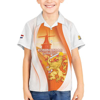 Netherlands Koninginnedag Kid Hawaiian Shirt Nederland Windmill Lion Heritage