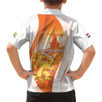 Netherlands Koninginnedag Kid Hawaiian Shirt Nederland Windmill Lion Heritage
