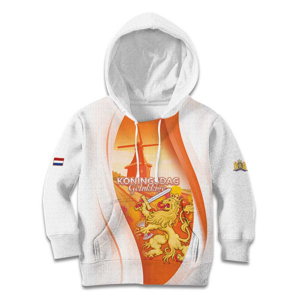 Netherlands Koninginnedag Kid Hoodie Nederland Windmill Lion Heritage