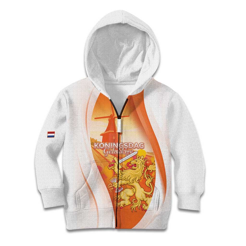 Netherlands Koninginnedag Kid Hoodie Nederland Windmill Lion Heritage