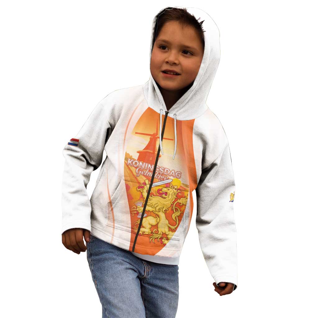 Netherlands Koninginnedag Kid Hoodie Nederland Windmill Lion Heritage
