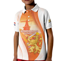 Netherlands Koninginnedag Kid Polo Shirt Nederland Windmill Lion Heritage