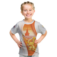 Netherlands Koninginnedag Kid T Shirt Nederland Windmill Lion Heritage