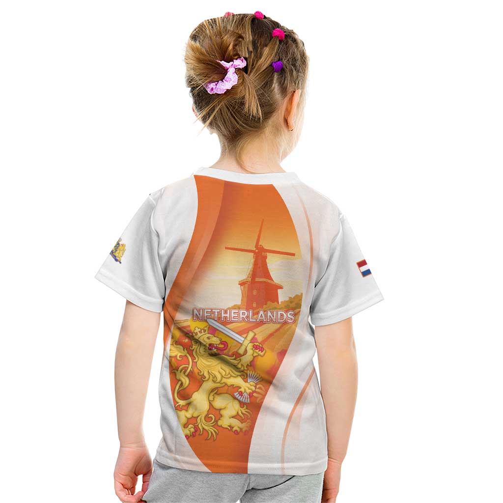 Netherlands Koninginnedag Kid T Shirt Nederland Windmill Lion Heritage