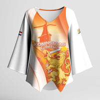 Netherlands Koninginnedag Kimono Sleeve Blouse Nederland Windmill Lion Heritage