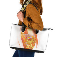 Netherlands Koninginnedag Leather Tote Bag Nederland Windmill Lion Heritage