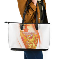 Netherlands Koninginnedag Leather Tote Bag Nederland Windmill Lion Heritage