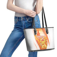 Netherlands Koninginnedag Leather Tote Bag Nederland Windmill Lion Heritage