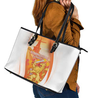 Netherlands Koninginnedag Leather Tote Bag Nederland Windmill Lion Heritage