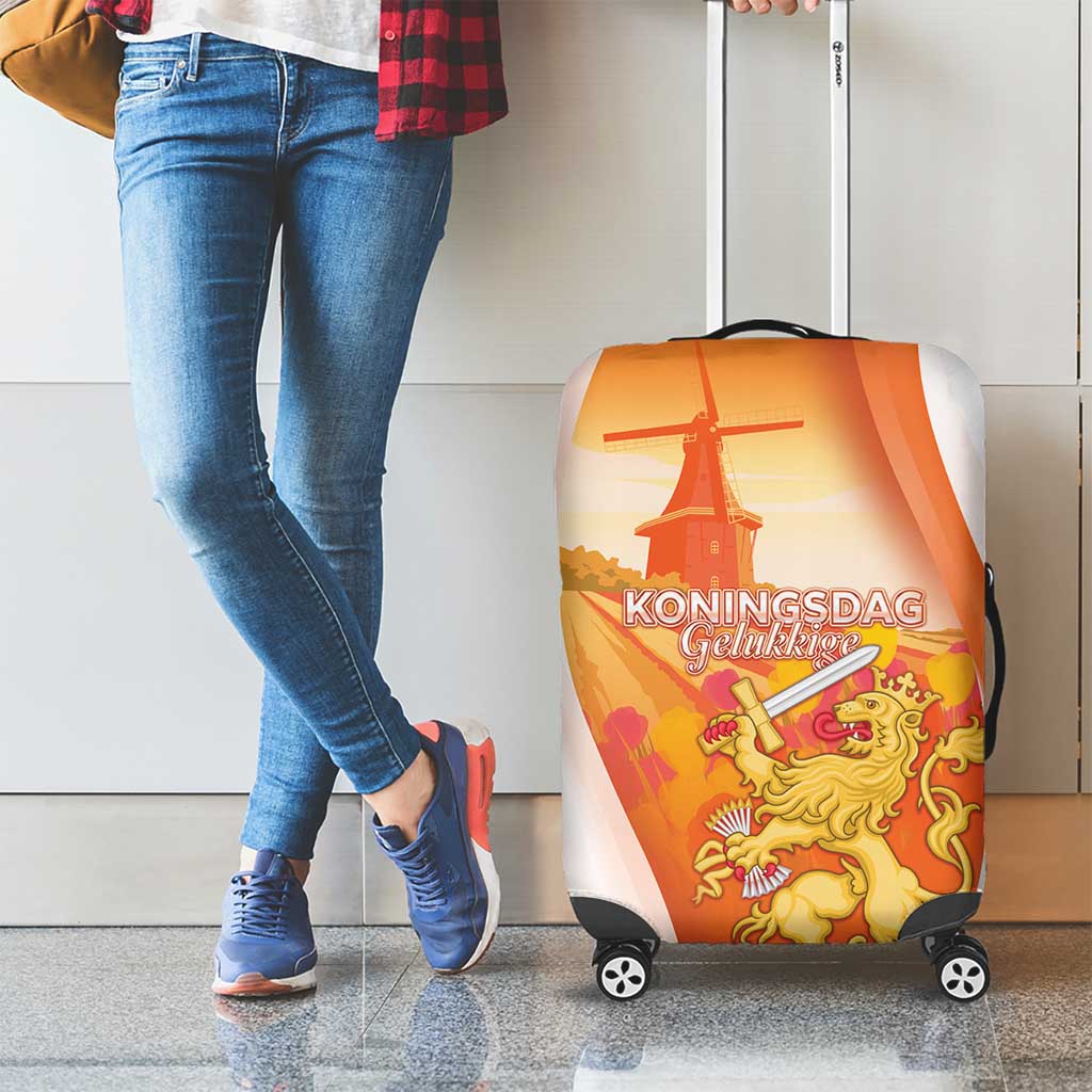 Netherlands Koninginnedag Luggage Cover Nederland Windmill Lion Heritage