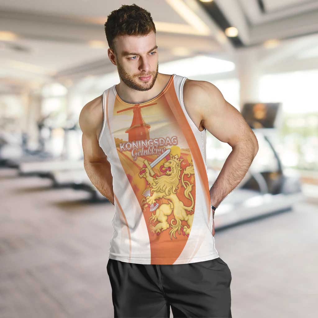 Netherlands Koninginnedag Men Tank Top Nederland Windmill Lion Heritage