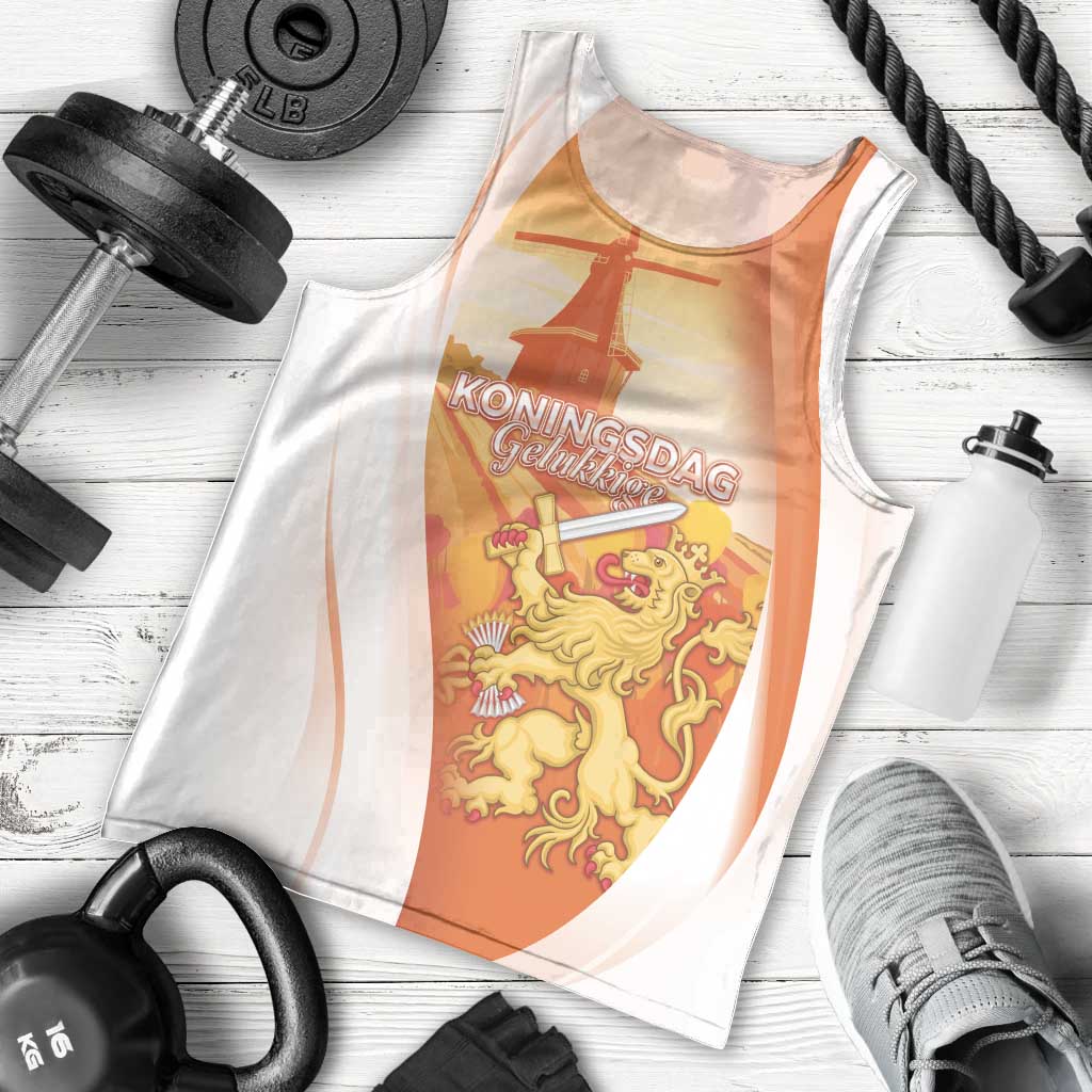 Netherlands Koninginnedag Men Tank Top Nederland Windmill Lion Heritage