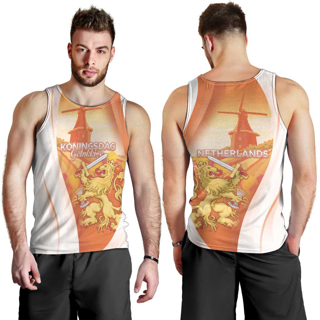 Netherlands Koninginnedag Men Tank Top Nederland Windmill Lion Heritage