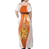 Netherlands Koninginnedag Off Shoulder Maxi Dress Nederland Windmill Lion Heritage