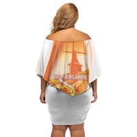 Netherlands Koninginnedag Off Shoulder Short Dress Nederland Windmill Lion Heritage