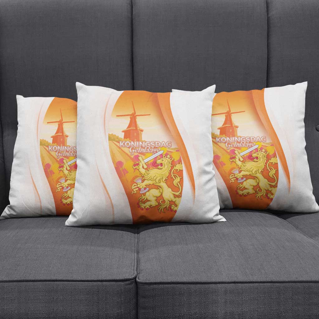 Netherlands Koninginnedag Pillow Cover Nederland Windmill Lion Heritage