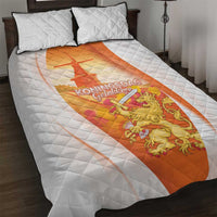Netherlands Koninginnedag Quilt Bed Set Nederland Windmill Lion Heritage