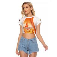Netherlands Koninginnedag Raglan Cropped T Shirt Nederland Windmill Lion Heritage